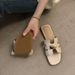 Outer Wear Summer 2023 New One Word Open Toe Lock Sandals And Slippers For Women's Foreign Trade_vogvips.com