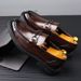 Top Layer Cowhide One Foot Loafers Business Formal Breathable Versatile Leather Men's Wedding Shoes_vogvips.com