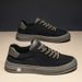 Black Sneakers 2025 New Summer Breathable Canvas For Men With Wide Feet, Large Sizes 46 47 48 Trendy Men's Shoes_vogvips.com