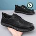 European Warm Series Woodpecker Men's Autumn 2025 New Fashion Versatile Non-Slip Casual Leather Soft Sole Dad Shoes_vogvips.com