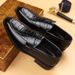 New Leather Business Men's Shoes, British Style Breathable Slip-on Casual Fashion Pointed Shoes_vogvips.com
