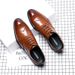 Euro Step 2025 New British Brogue Casual Trendy Breathable Fashion Pointed Toe Leather Formal Business Men's Shoes_vogvips.com