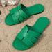 Summer New European And American Foreign Trade Large-size Flat Slippers, Slip-on Beach Sandals For Casual Wear_vogvips.com