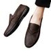 Euro Step British Style Work Soft Sole Waterproof Casual Brown Lightweight Non-Slip Men's Loafers Business Shoes_vogvips.com