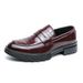 Men's Classic Slip-On Dress Shoes – Shiny PU Leather Formal & Casual Shoes For Wedding, Office & Business Occasions (Black & Burgundy, Sizes 38-46)_vogvips.com