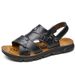 2025 New Slippers Dual-use Beach Sandals Men's Leather Outdoor Hiking Soft Sole_vogvips.com
