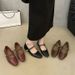 Black Thick Comfortable Single Shoe Women's Shallow Mouth Mid Heel Work Korean Version Gentle Style Square Toe Soft_vogvips.com
