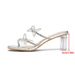 Crystal Bow Embellishments, Fashionable Design, European And American Style, Versatile High-heeled Slippers For Women_vogvips.com