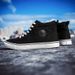 High top cloth shoes Lazy shoes lace-up casual shoes Fashion shoes Korean version all black basic skateboard shoes male student flats_vogvips.com