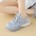 Cameido Women's Casual Sports Shoes With Blue Pigskin Drop - Molding Fabric 3.5CM Round - Toe Adhesive - Soled_vogvips.com
