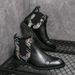 New Style Stylish Personalized Jacquard Chelsea Boots Fashion Flower Blooming Wealth Embroidery Men's Boots Brown Retro Gentleman's Leather Boots_vogvips.com