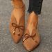 Large Size Fashionable Pointed Bow Decoration Flat Sole Single Shoe Comfortable And Versatile Bean Girl_vogvips.com