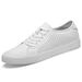 Hollow Men's Cowhide Flat Baseplate Shoes Men's Breathable Casual Shoes Men's Shoes_vogvips.com