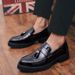 2025 Spring And Autumn Youth Slip-On Loafers Thick-Soled Height-Increasing Black Fashion Men's Casual Leather Shoes_vogvips.com