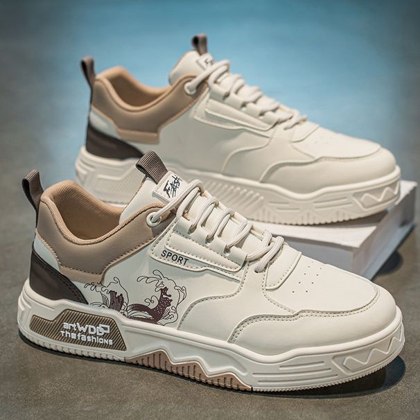 Men's Shoes Breathable Little White Shoes Male Students Platform Sports Shoes Casual Board Shoes_vogvips.com