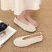 Women's French Style Openwork Woven Mary Jane Flat Shoes Soft Flat Espadrilles for Spring/Summer 2026 Skirt Friendly_vogvips.com