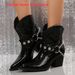 2025 Cross-Border Trade European And American High Women's Leather Large Size Pointed Toe Belt Buckle Slip-On Chunky_vogvips.com