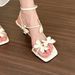 French Style Butterfly Luxury Height Increasing Square Toe High Sandals For Women Summer Thin High-end Fashion Versatile_vogvips.com