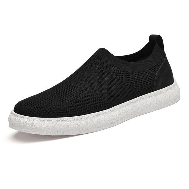 Retro Board Shoes Fly-woven Cowhide Mesh Shoes Comfortable Invisible Inner Height-increasing Mesh Board Shoes_vogvips.com