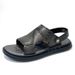 Men's High-End 2025 New Summer Breathable Genuine Dual-Use Outdoor Driving Dad Leather Sandals_vogvips.com