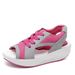 Women's Large Size Sandals For Women New Fashion Fish Mouth Sandals Lace Up Wedge Heel Rocking Bottom Sports Sandals_vogvips.com