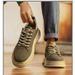 Men's Classic Retro Mid-Calf Martin Boots With Anti-Slip Rubber Sole & Breathable PU Upper For Casual Wear Genuine Leather Work Shoes_vogvips.com