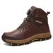 Men's High Top Steel Toe Safety Boots, Anti-Smashing Anti-Puncture, Microfiber Leather Upper, Non-Slip Rubber Sole For Miners, Construction Work Shoes_vogvips.com