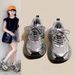 Kids' Shoes Girls' Sneakers Silver Children's Dad Shoes New Autumn Girls Breathable Casual Shoes Mesh Running Shoes_vogvips.com