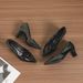 2025 Elegant Pointed Toe, Shallow Toe High Heels, Patent Leather, Thick Heels, Fashionable Black High Heels, Rubber Anti-slip Soles, Women's Shoes_vogvips.com