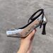 Cross High Heels 2025 Classical Dance Black Women Mary Jane Leather Shoes New Thick Heel Strap Sandals_vogvips.com