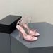 New Summer Bowknot Satin High Heels For Women, Sexy Rhinestone Letter Thin Heel Open-Toe Sandals In Pink_vogvips.com