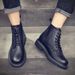 European Warm Series Martin Cowhide 2025 New Winter Fleece Lined Warm High-top Cotton Shoes Men's Motorcycle Boots_vogvips.com