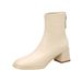 5566 Autumn Winter Fashion Short 2024 New Fleece Lined Square Toe Chunky Heel Thin Back Zipper Low Women's Boots_vogvips.com