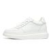 Men's Shoes Inner Height Increase Sports And Leisure Shoes, Small White Shoes, Low-top Cowhide Surface Thick-soled Running Sports Board Shoes_vogvips.com