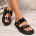 Plus Size Platform Beach Sandals For Women, Suitable For Outdoor Wear, Summer New Style Buckle Flip Flops_vogvips.com