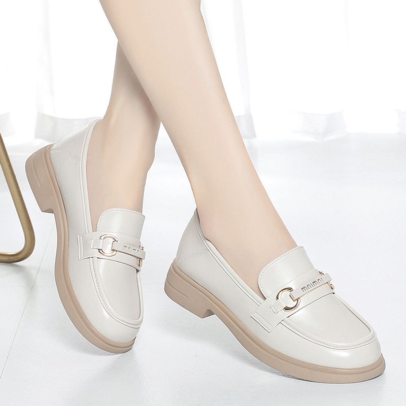 Spring And Autumn Style Small 2023 New Leather Soft Sole Mom Low Heel Single Loafers Middle-aged Women's Shoes_vogvips.com