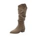 V-Neck Over-the-Knee For Women, Autumn And Winter New Style, Pointed Toe, Thick Sole, Ruched Slouch Boots, Versatile_vogvips.com