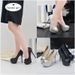 Spring And Autumn Slim Ultra High Heels, Waterproof Platform, Fish Mouth Single Shoes, Woven Plaid Material Women's_vogvips.com