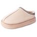 Winter Home Ethnic Style Half Shoes Large Size Women's Cotton Fleece Lined Thickened Slippers_vogvips.com