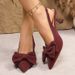 European And American Large-size Stiletto Closed-toe Sandals For Women 20026 Spring/summer New Style Bow-tie Backless_vogvips.com