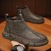 European Warm Series Martin 2025 Winter Fleece-Lined Mid-Cut British Style Short Men's High-Top Leather Shoes Boots_vogvips.com