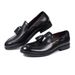 New tassel loafers men's leather cowhide pointed slip-on men's shoes Business casual leather shoes men's dress shoes_vogvips.com