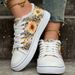 Fashion Printed Sun-Flower Strap Casual Shoes_vogvips.com