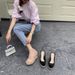 Women's Summer Fairy Style One-Strap Wedge Straw Woven Thick-Soled Waterproof Platform Simple Peep-Toe High Heel Roman_vogvips.com