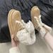 Plush Winter Snow Boots For Women – Fleece-Lined Mid-Calf Boots With Side Zipper & Non-Slip Sole_vogvips.com