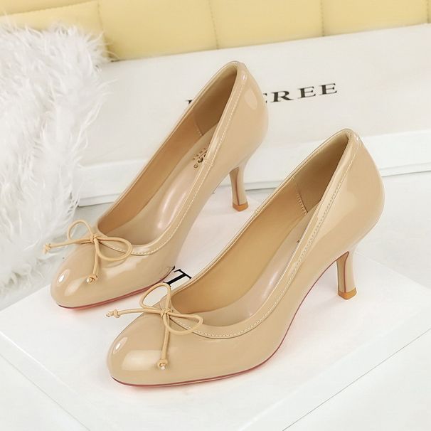 Women's Bow Pointed Toe High Heels Slip-On Pumps For Work & Party - Comfortable Office Shoes With Rubber Sole (Sizes 34-40, Colors Available)_vogvips.com