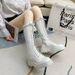 Over-the-Knee For Women, Autumn And Winter New Korean Style, Lace-Up Thick Sole Chunky Heel Martin Boots, Size 43, High_vogvips.com
