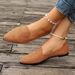 2024 Spring Autumn New European And American Style Large Size Pointed Toe Flat Suede Shallow Mouth Loafers Casual Shoes_vogvips.com