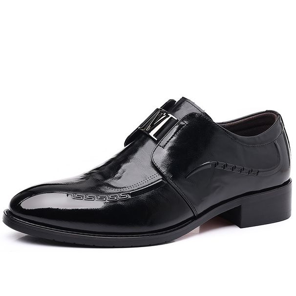 Autumn Winter New Men's Business Formal Leather Breathable British Style Pointed Toe Slip-On Groom Wedding Shoes_vogvips.com