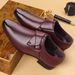 Aofu 3756 New Pointed Business Leather For Men With European Style Metal Buckle Men's Shoes_vogvips.com